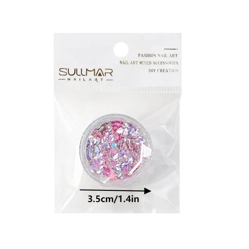 Hexagonal Glitter Sequin Nail Art Jar – Bubble & Mixed Glitter Nail Art Glitter Qst