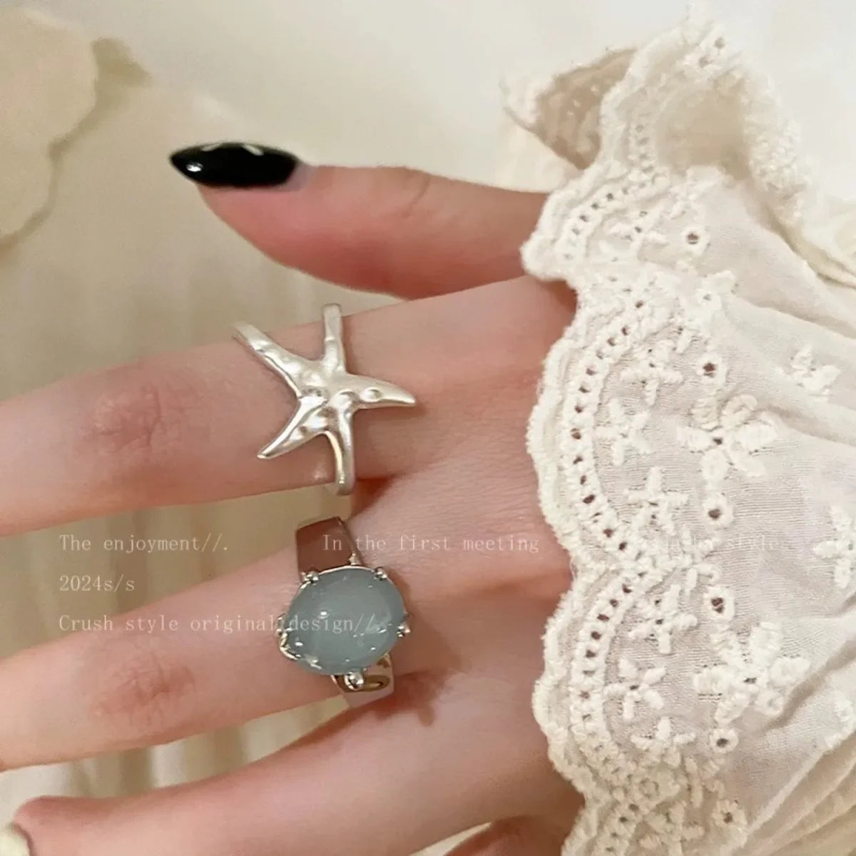 Minimalist Handmade Couple Ring for Women – Vacation Style Minimalist Ring Qme