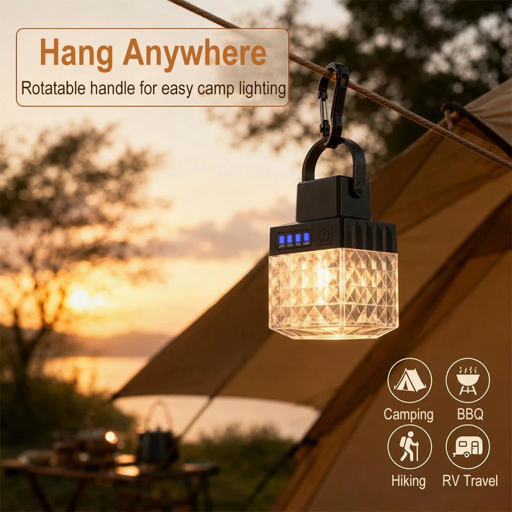 BORUIT LED Camping Lantern – 5 Modes, USB-C Rechargeable LED Camping Lantern Qst
