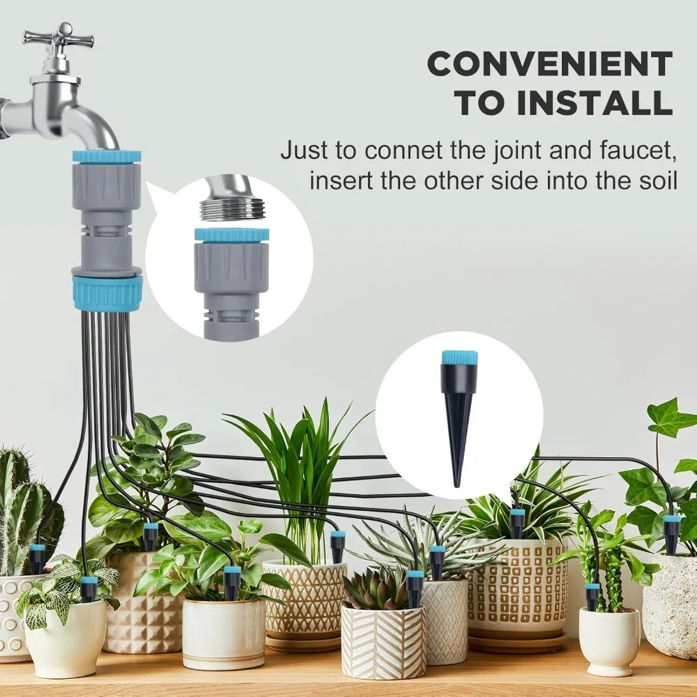 Automatic Drip Irrigation Kit – 10-Piece Garden Watering Nozzles Drip Irrigation Kit Qme