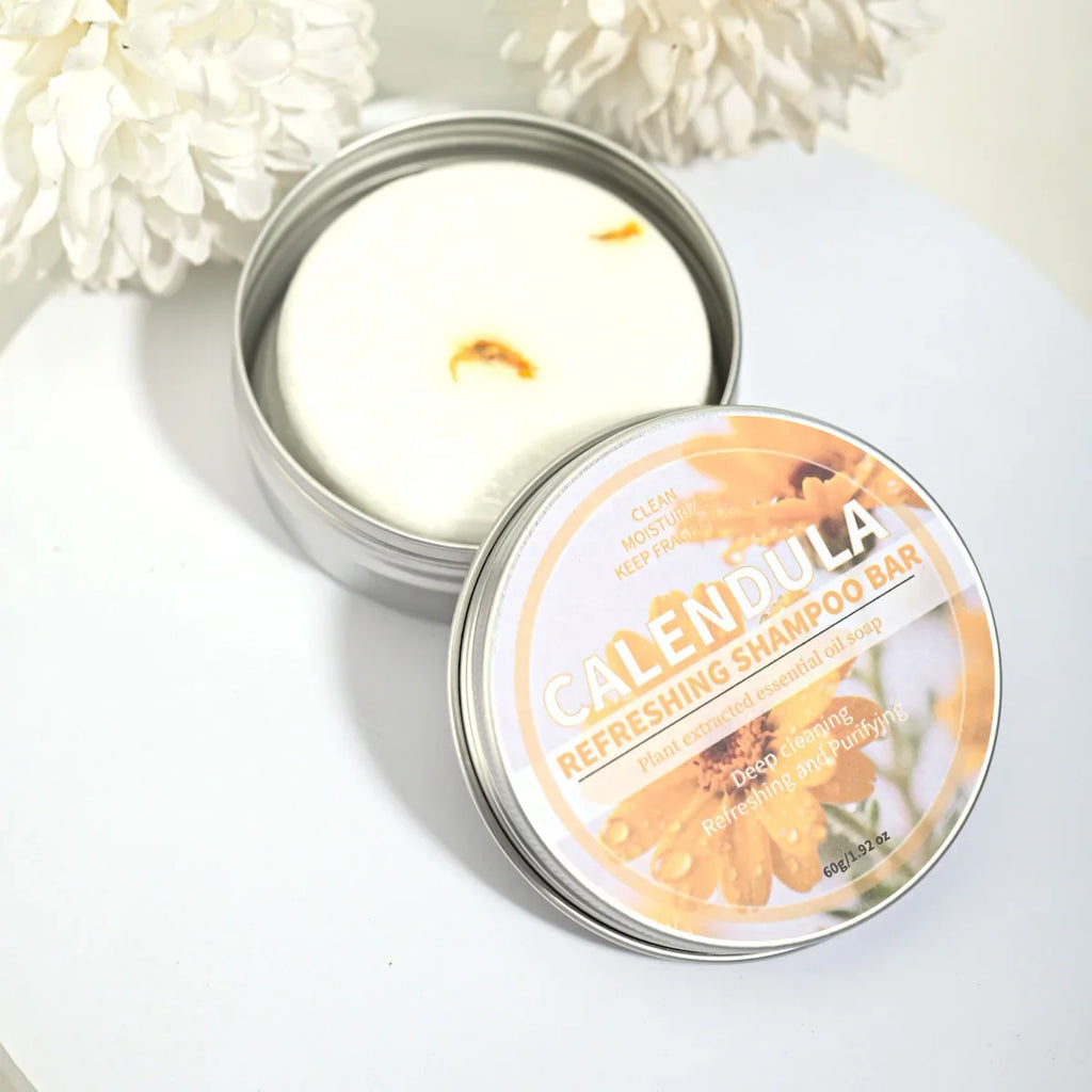 Calendula Herbal Shampoo Bar with Essential Oils | Natural Hair Soap Herbal Shampoo Bar Qme