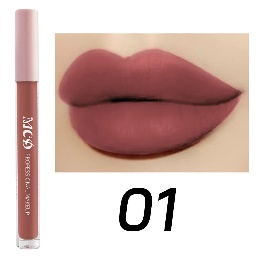 Dark Brown Matte Velvet Liquid Lipstick – Waterproof Nude Liquid Lipstick Qme 01