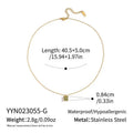 Minimalist Stainless Steel Square Zircon Pendant Necklace Pendant Necklace Qme A1