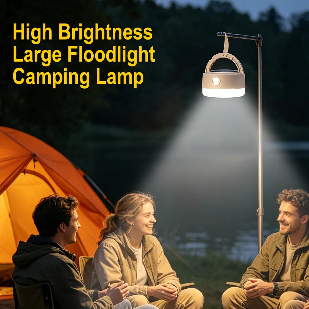 Solar LED Camping Lantern – Type-C Rechargeable Tent Light Camping Lantern Qst