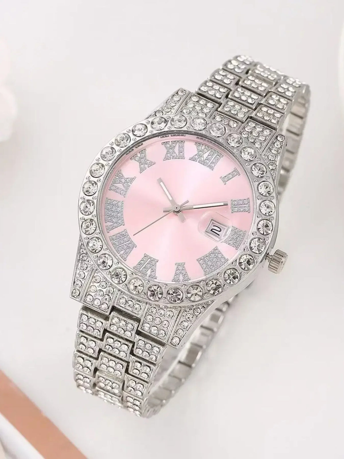 Silver Plated Diamond Women's Quartz Watch & Jewelry Multipack Fashion Watch Set Qme