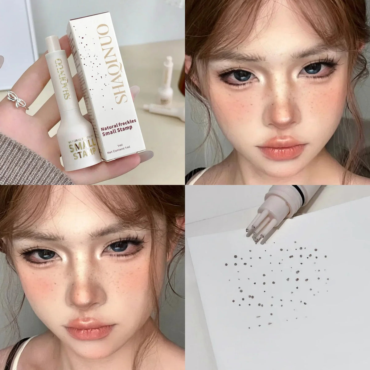 SHAQINUO Freckle Stamp Pen – 5-Point Natural Faux Freckle Dot Freckle Stamp Pen Qme S9103-04