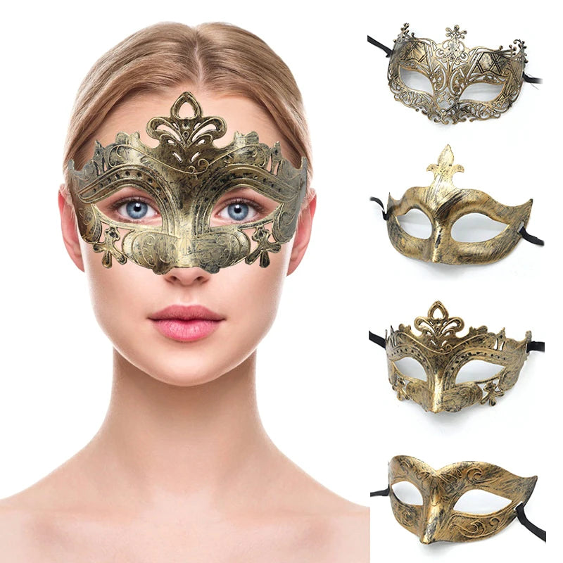 Vintage Masquerade Half Face Mask – Halloween & Party Costume Costume Mask Qst