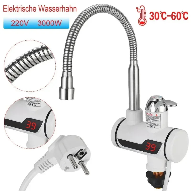 ZARTSEN 3000W Tankless Instant Hot Water Faucet Kitchen Tap Instant Water Heater Faucet Qst