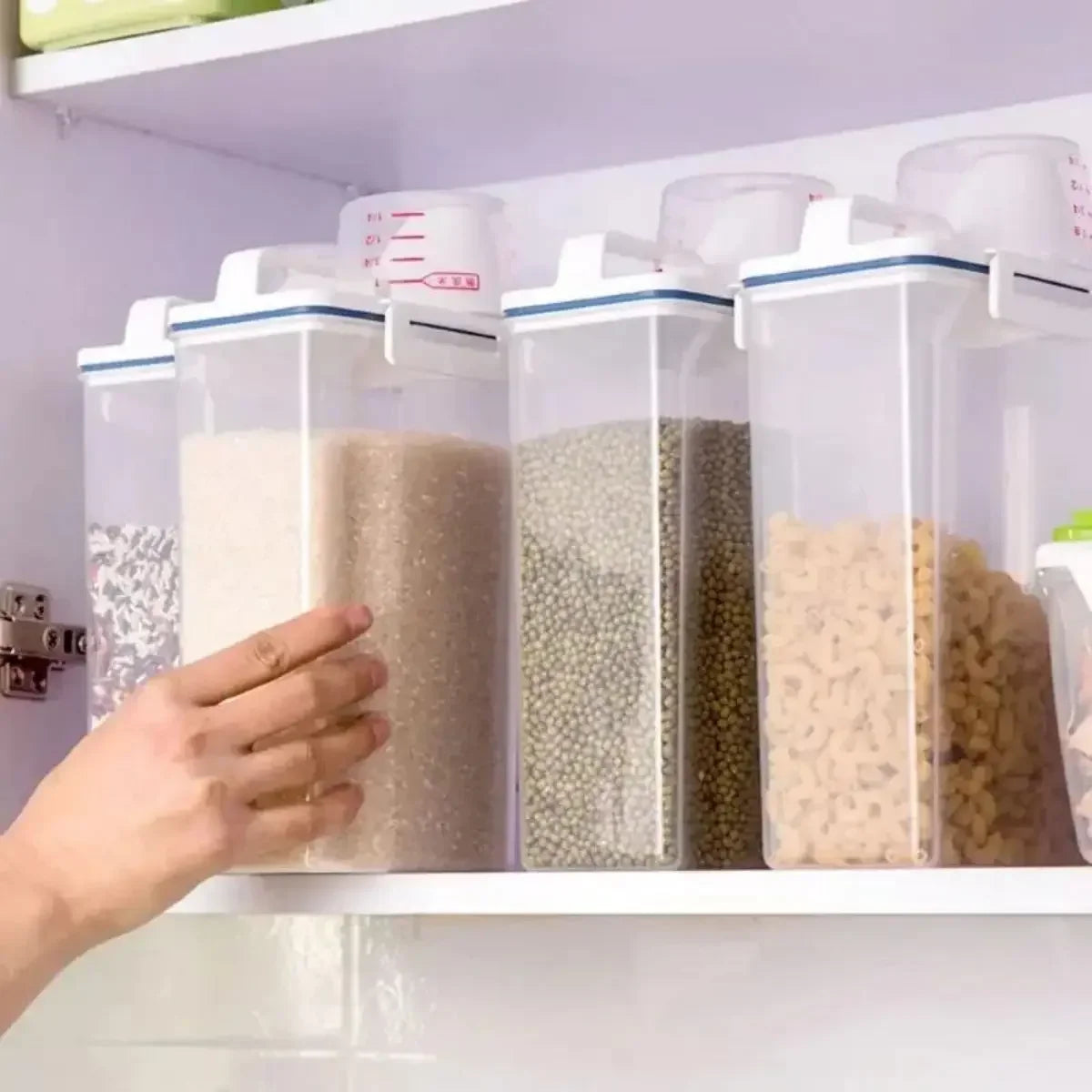 Rice & Grain Food Storage Canister with Measuring Cup Food Storage Canister Qme