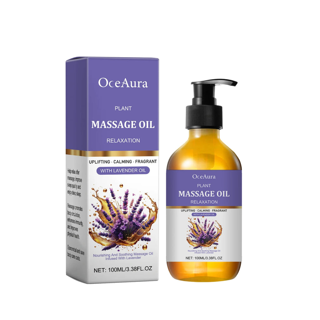 Natural Lavender Body Massage Oil – Calming Aromatherapy 100ml Body Massage Oil Qst 100ml boxed