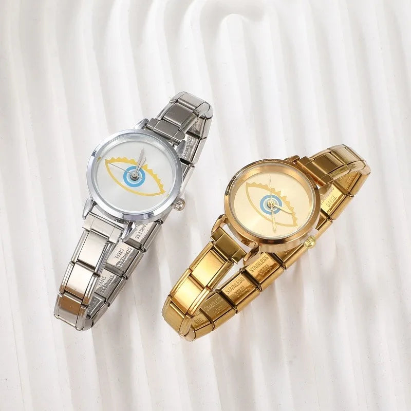 Women's Luxury Analog Watch – Gold & Silver Round Dial Women's Analog Watch Qme