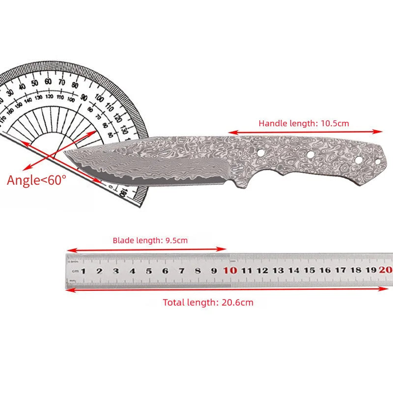 Swayboo VG10 Damascus Steel Knife Blank – DIY Fixed Blade Damascus Knife Blank Qst