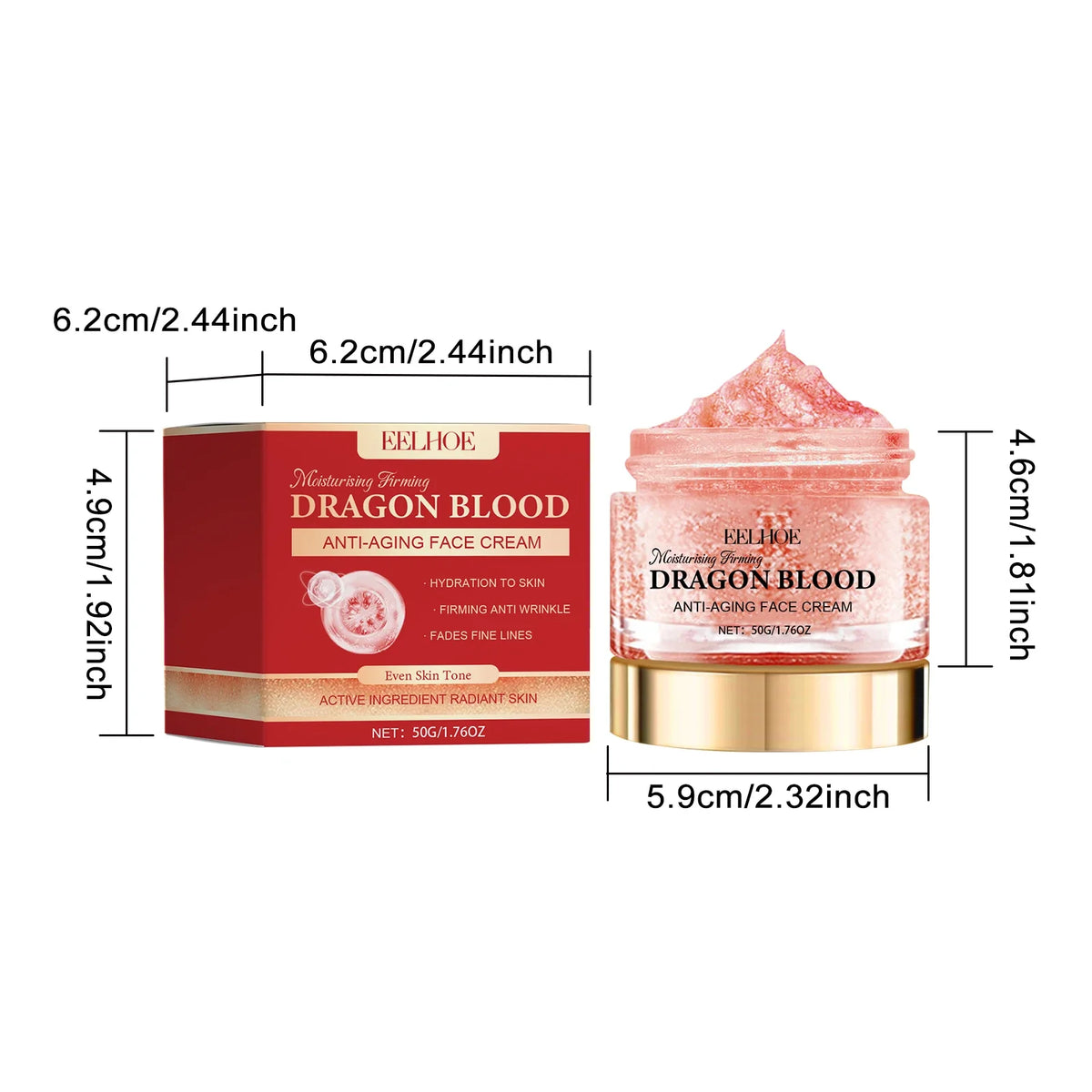 Dragon Blood Face Cream – Pore Minimizing & Fine Line Smoothing Face Moisturizer Cream Qme