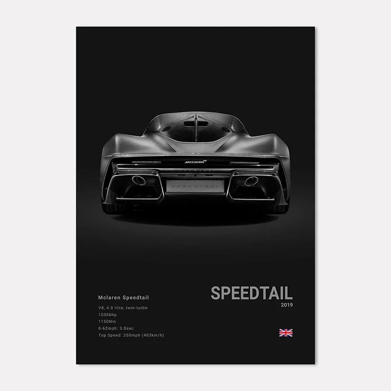 Supercar Canvas Wall Art Poster – M4 P1 Divo STO SVJ Unframed