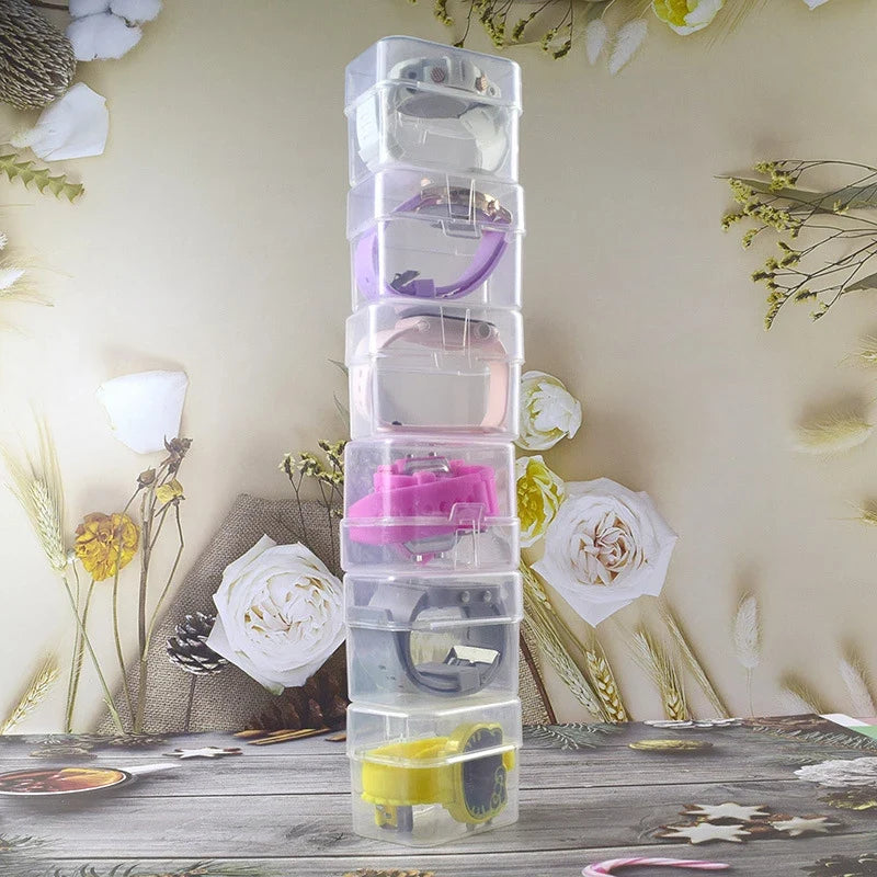 Kids & Ladies Watch Display Box – Clear Plastic Storage Case Watch Storage Box Qme