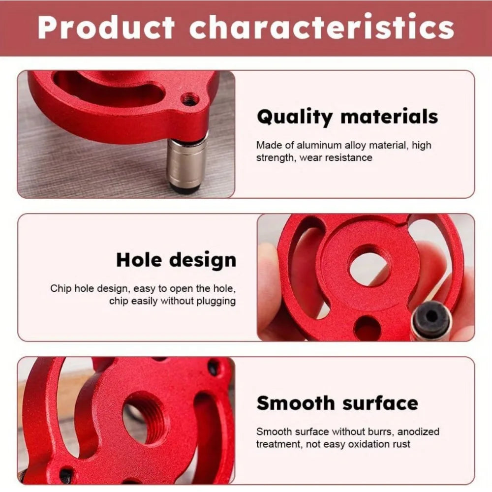 Self-Centering Dowel Jig Handheld Drill Guide Locator 3–10mm Dowel Jig Tool Qme