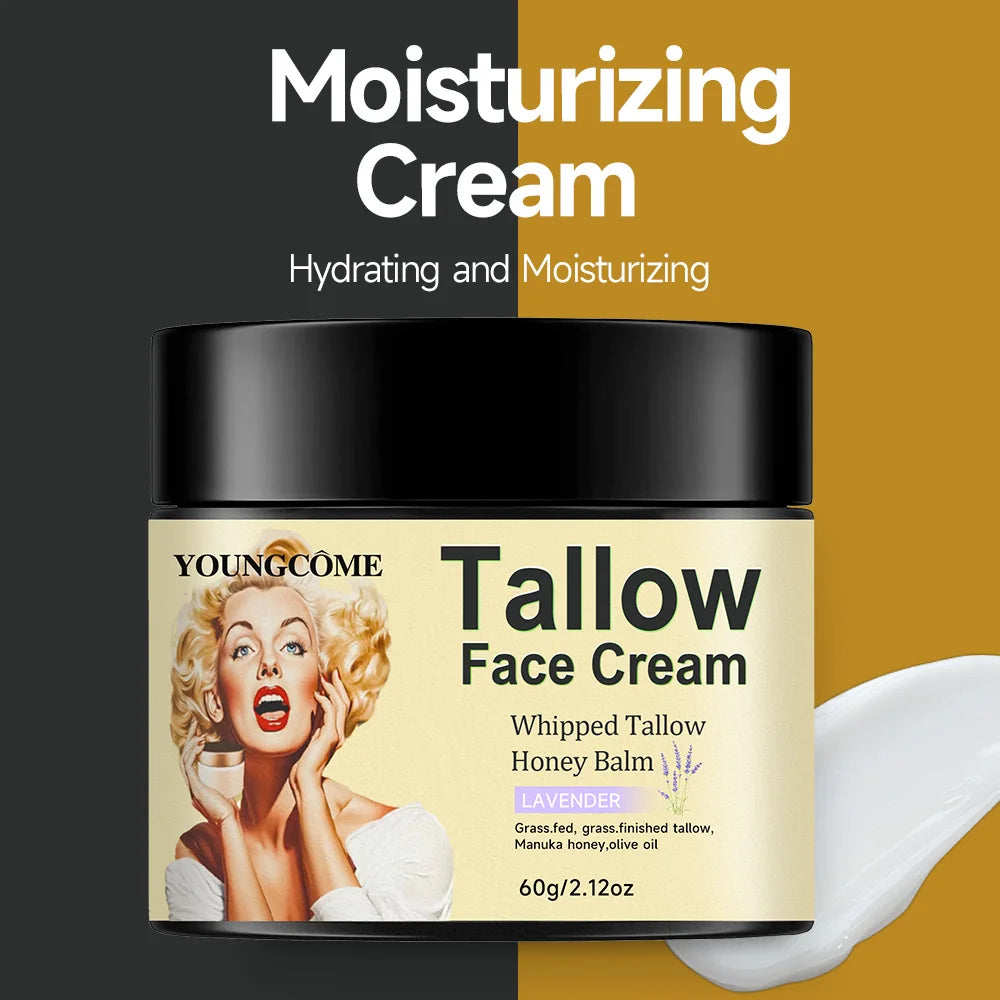 Whipped Vanilla Beef Tallow Face Cream – Moisturizer & Anti-Aging Face Moisturizer Cream Qst