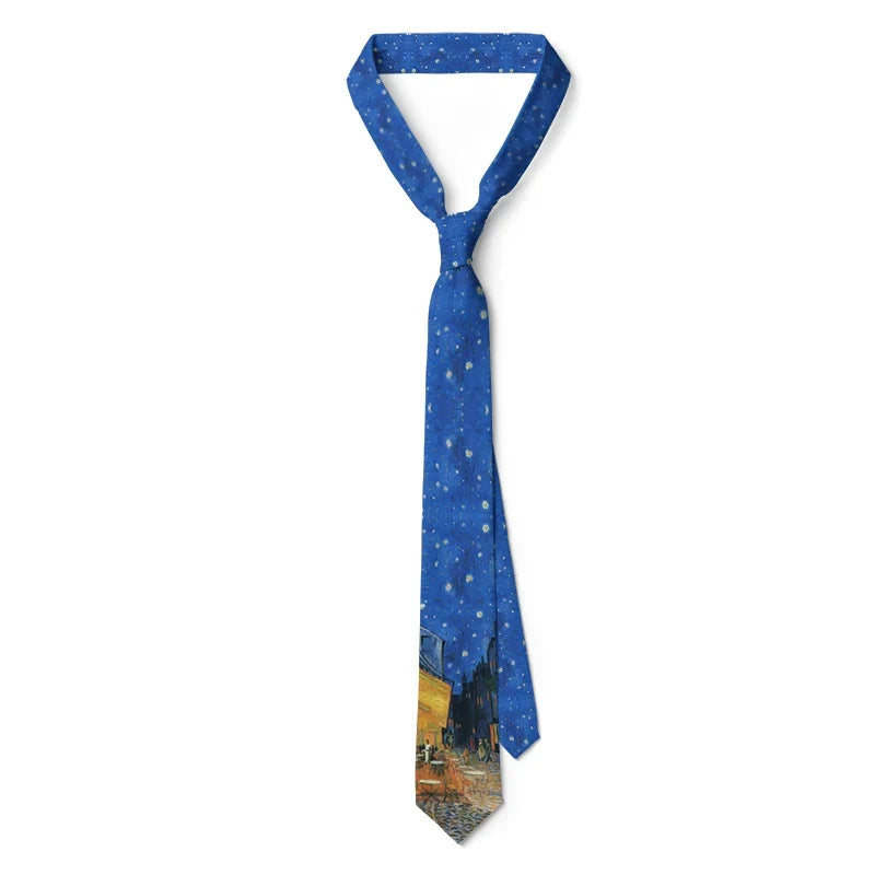 Screaming Sailing Cat Novelty Necktie – Funny Men's Print Tie Novelty Print Necktie Qme type8