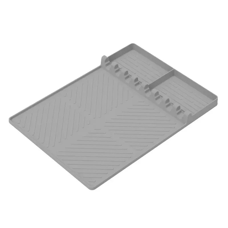 Silicone Grill Tool Holder Mat Side Shelf Drip Pad | BBQ Grill Accessory Mat Qme Gray A