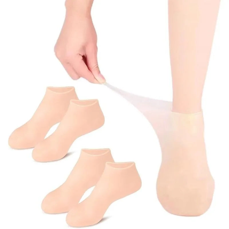 Silicone Moisturizing Gloves & Socks – Hands & Feet Care Set Moisturizing Spa Gloves Qme
