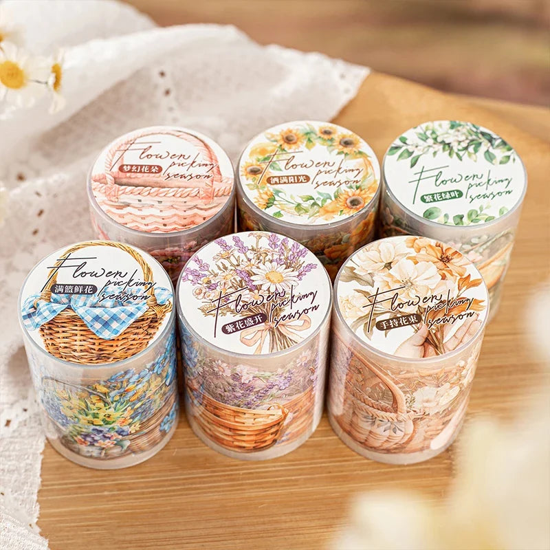 2m Floral Masking Tape – DIY Scrapbooking & Journal Decor Decorative Craft Tape Qme