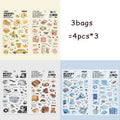 Afternoon Tea Dessert Flat Stickers – Notebook & Journal Decor Decorative Stickers Qme 3 bags-B