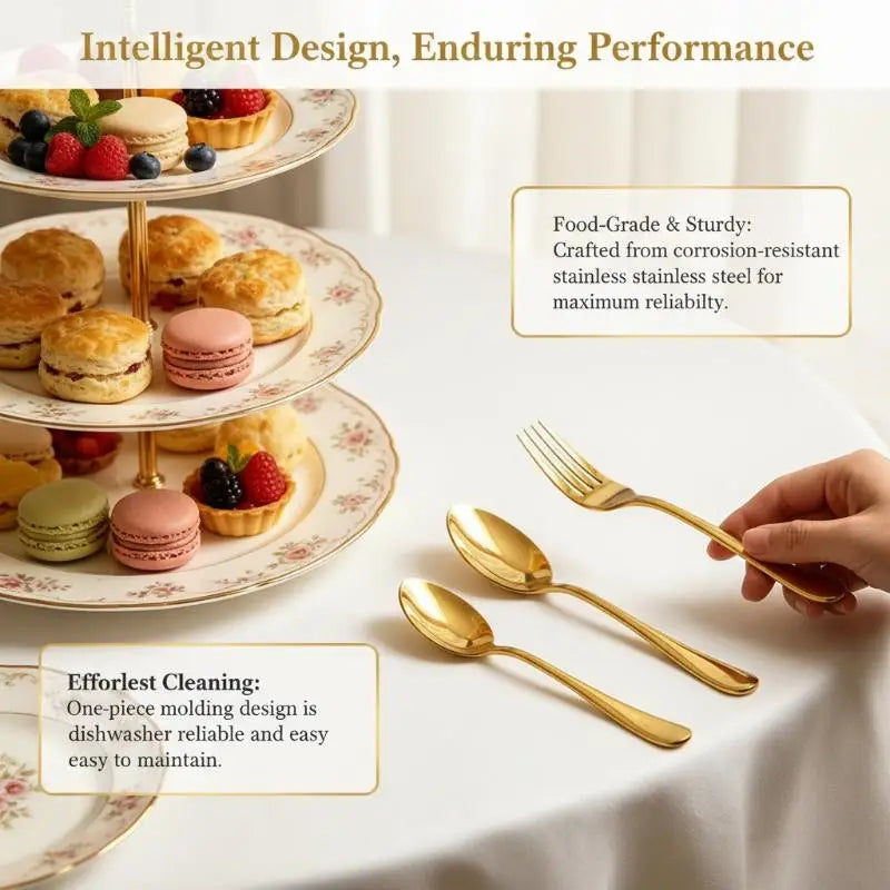 Stainless Steel Flatware Set – Spoon & Fork Cutlery 2-Piece Flatware Cutlery Set Qme