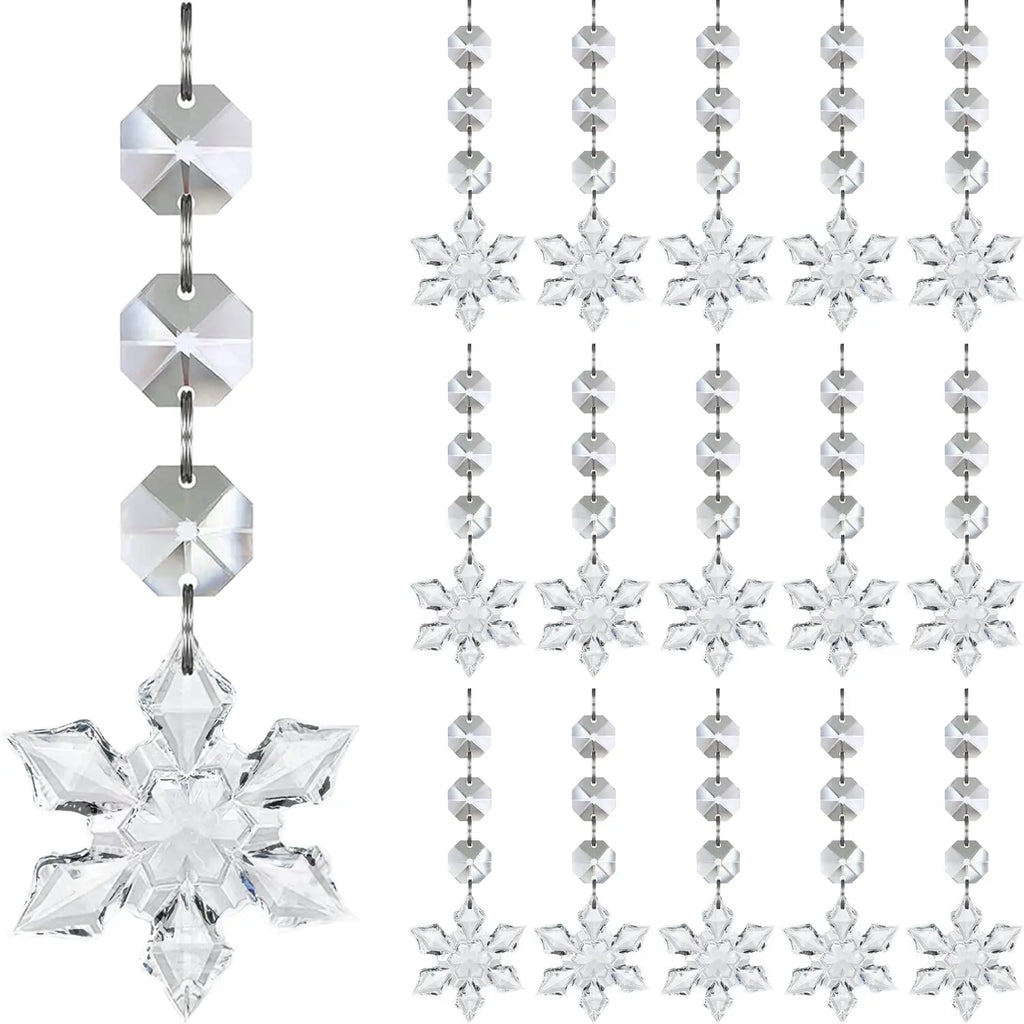 Snowflake Crystal Christmas Ornaments – Acrylic Tree Decorations Christmas Ornaments Qme