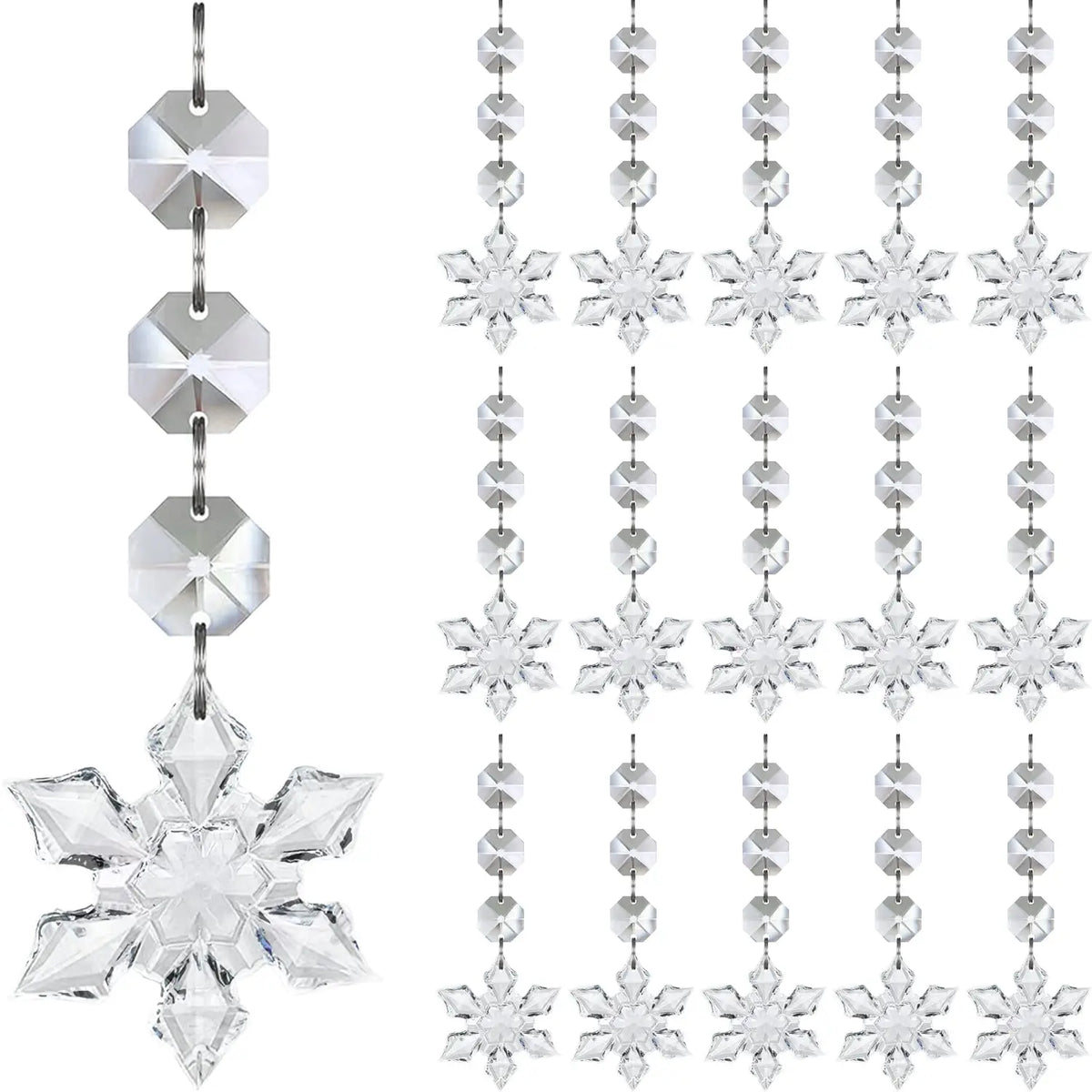 Snowflake Crystal Christmas Ornaments – Acrylic Tree Decorations Christmas Ornaments Qme