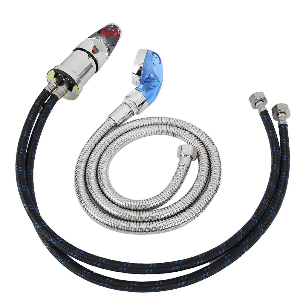 Hair Salon Shampoo Chair Faucet & Blue Shower Hose Set Salon Faucet Hose Set Qme