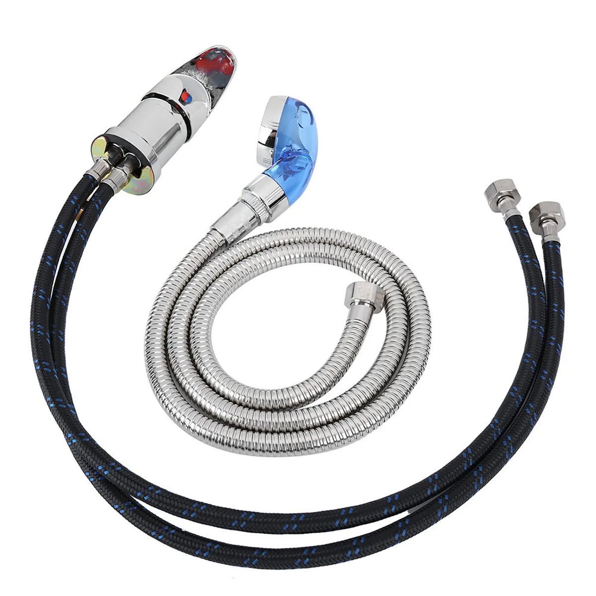 Hair Salon Shampoo Chair Faucet & Blue Shower Hose Set Salon Faucet Hose Set Qme