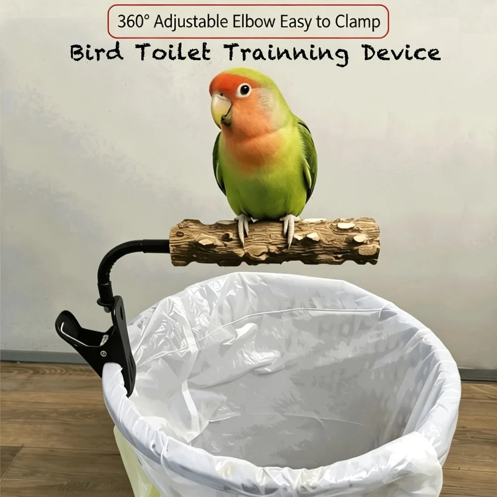 Clip-On Bird Potty Training Perch | Adjustable Natural Wood Bird Training Perch Qme