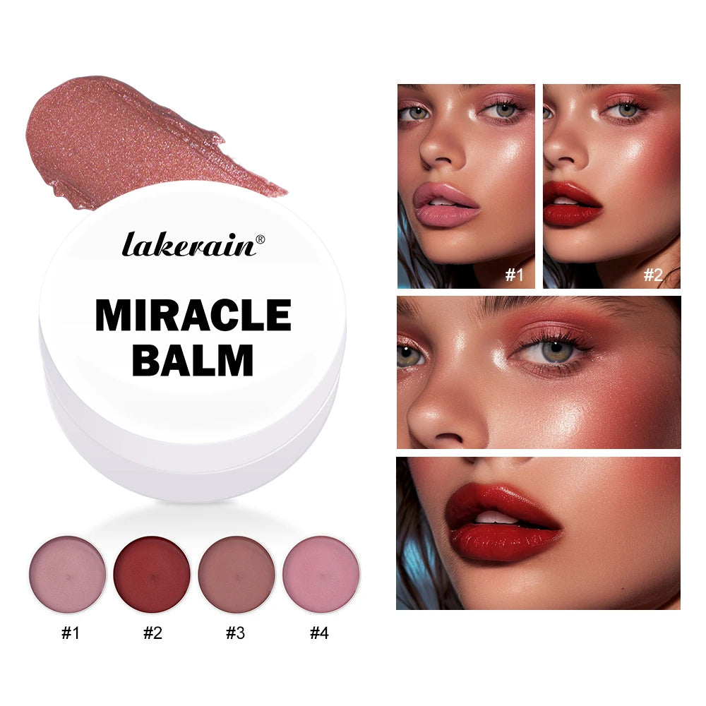 Lakerain Miracle Balm – Vitamin E Facial Highlighter & Blush Multi-Use Face Balm Qst