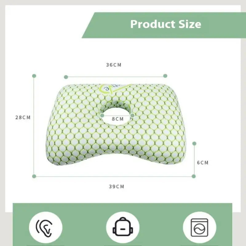 Ear Hole Pillow – Ergonomic U-Shape for Side Sleepers Ear Hole Pillow Qst