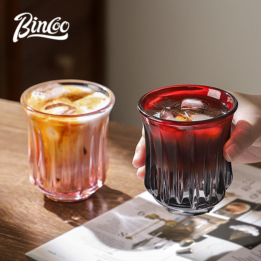 Bincoo Retro Glass Coffee Cup – Espresso Latte 90–400ml Glass Coffee Cup Qst