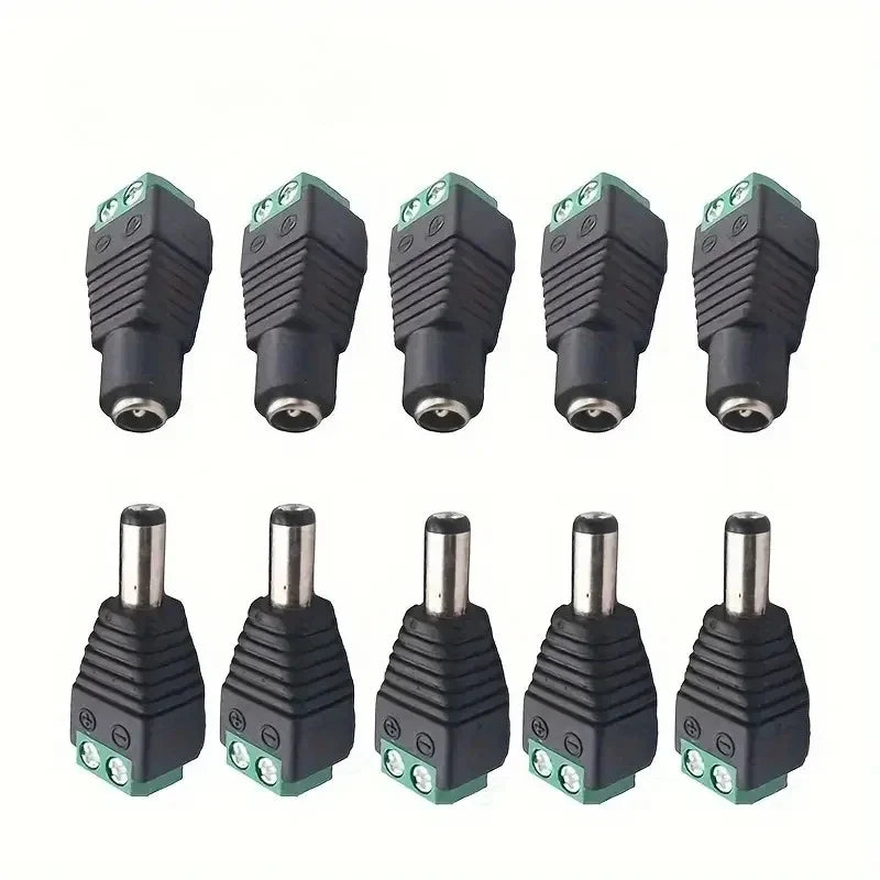 DC 12V Male Female Power Plug Connectors for CCTV & LED 100pk DC Power Connector Qme