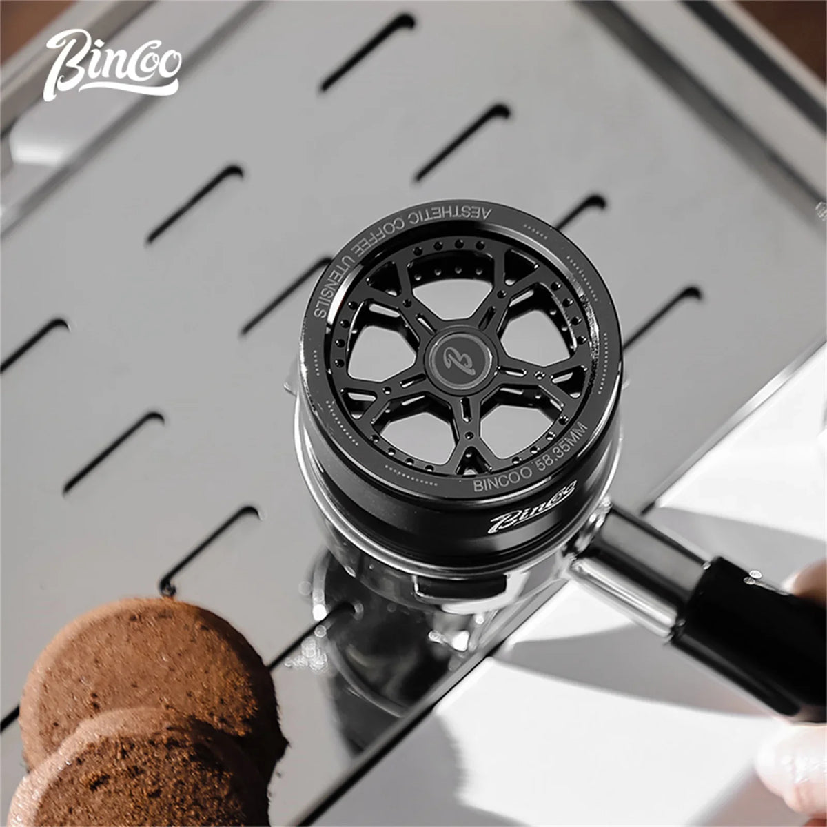 Bincoo 58mm Portafilter Leveler – Gravity Auto-Adjust Tool Portafilter Leveler Qst
