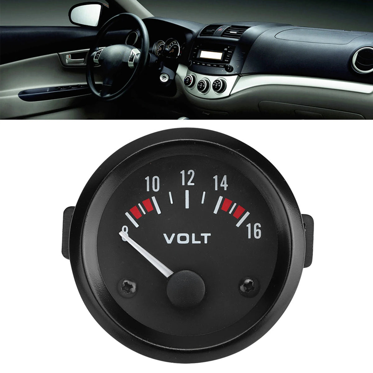 Car 12V Voltmeter Gauge 52mm 8-16V Aluminum – BX100007 Car Voltmeter Gauge Qst
