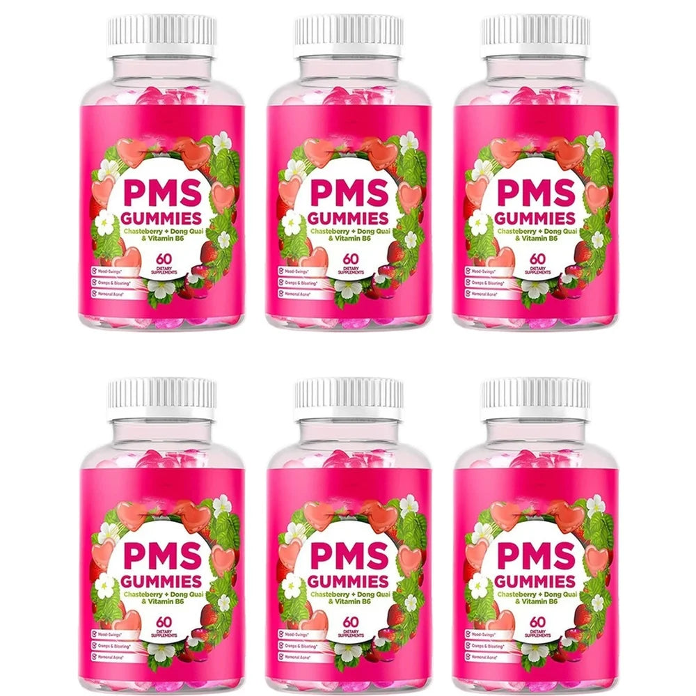 Women's Monthly Wellness Gummies – Chasteberry, Dong Quai & B6 Wellness Gummies Qst 6 Bottles 360 Pieces