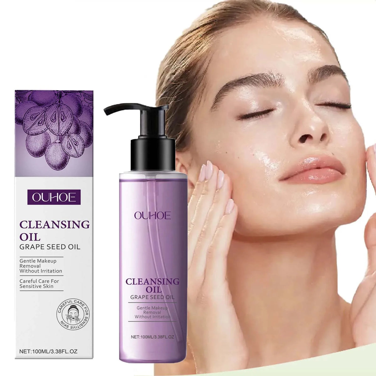 Qme Grape Seed Cleansing Oil – Makeup Remover Sensitive Skin Facial Cleansing Oil Qme