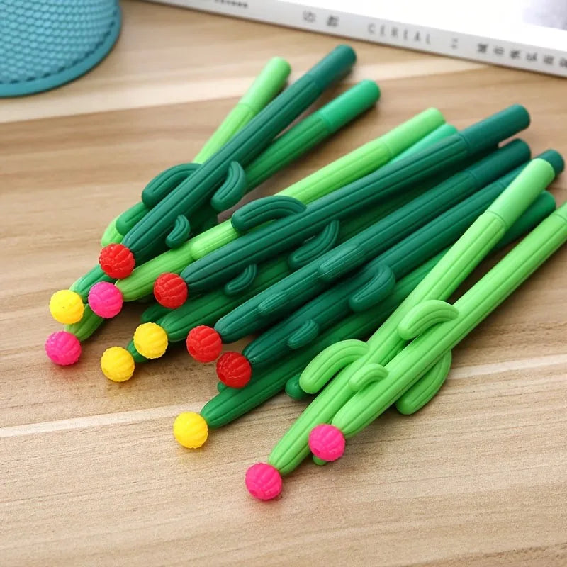 Cactus Shaped Black Gel Ink Ballpoint Pen – 12-Pack Novelty Novelty Ballpoint Pen Qme