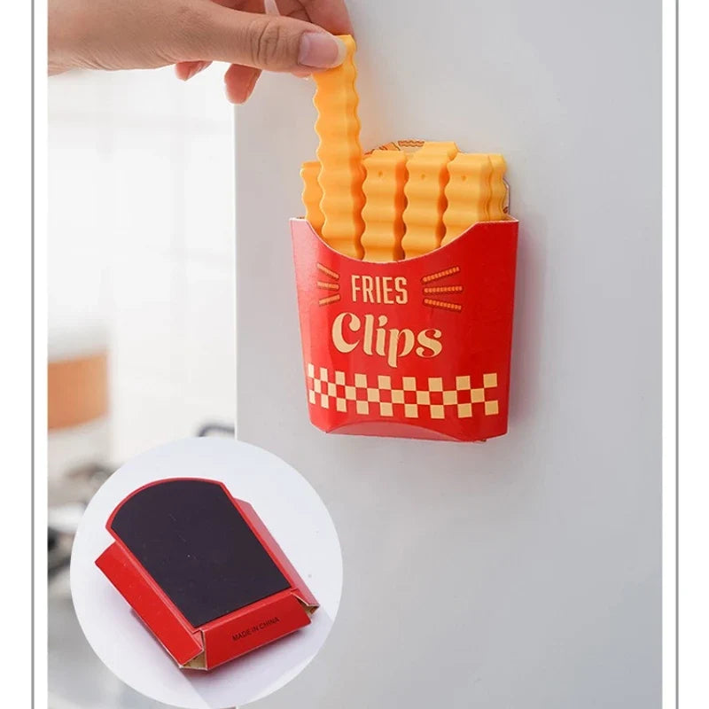 French Fries Snack Bag Sealing Clip & Fridge Sticker Food Bag Sealing Clip Qme