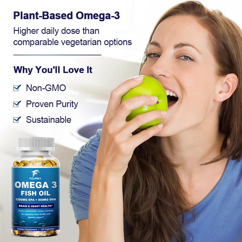 Fulimiks Omega-3 Fish Oil 3600mg – High Potency EPA DHA Capsules Omega-3 Supplement Qst