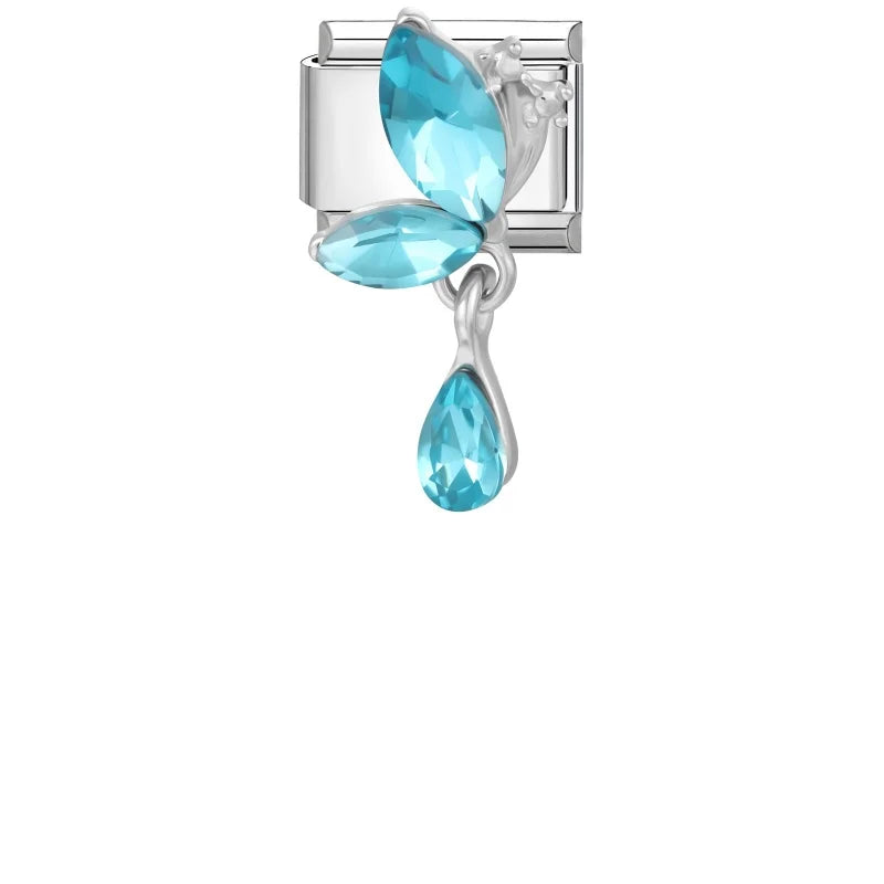 Zircon Italian Charm Links – Heart, Star & Bow | 9mm Steel Italian Charm Links Qme Style 7