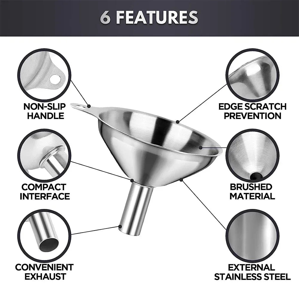 Food Grade Stainless Steel Kitchen Funnels – Metal Funnel Set Kitchen Funnel Set Qme