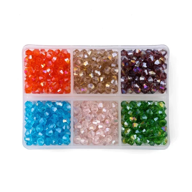 600pcs 4mm Plated Bicone Spacer Beads – Jewelry Making DIY Jewelry Making Beads Qme 3-ab