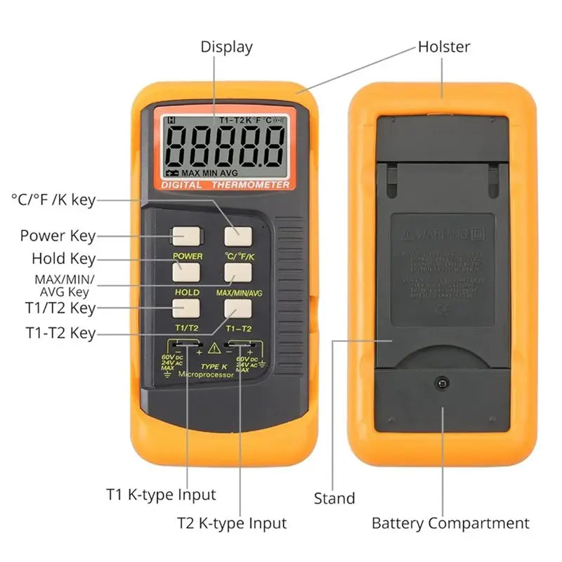 A02F Temperature Meter with 8 K-Type Thermocouple Probes | Qme Thermocouple Thermometer Qme