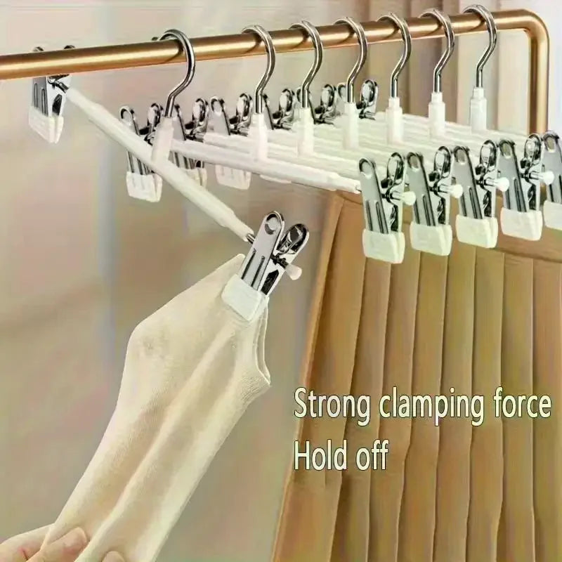 Adjustable Metal Clip Hangers – Non-Slip Space-Saving 12 Pack Clothing Hangers Qme