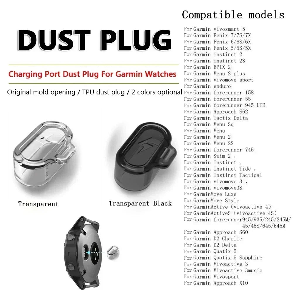 Dustproof Charging Port Cover Cap for Garmin Forerunner & Fenix Smartwatch Port Cover Qme