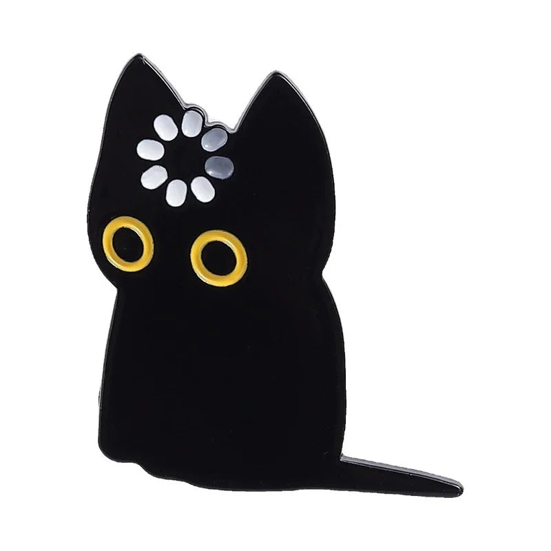 Cute Crash Cat Enamel Pin – Cartoon Kitten Lapel Pin Gift Enamel Lapel Pin Qme style1